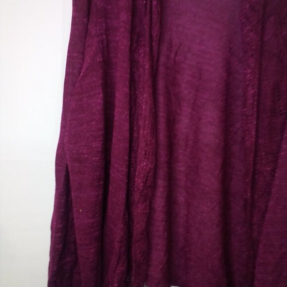 Jaclyn Smith Cardigan 3X Long Sleeve Open Front Lightweight Crochet Lace Purple - Picture 6 of 16